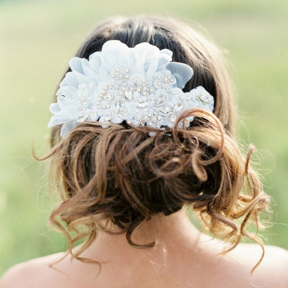 Bridal Crystal and Lace Headpiece Hair Piece main image 4